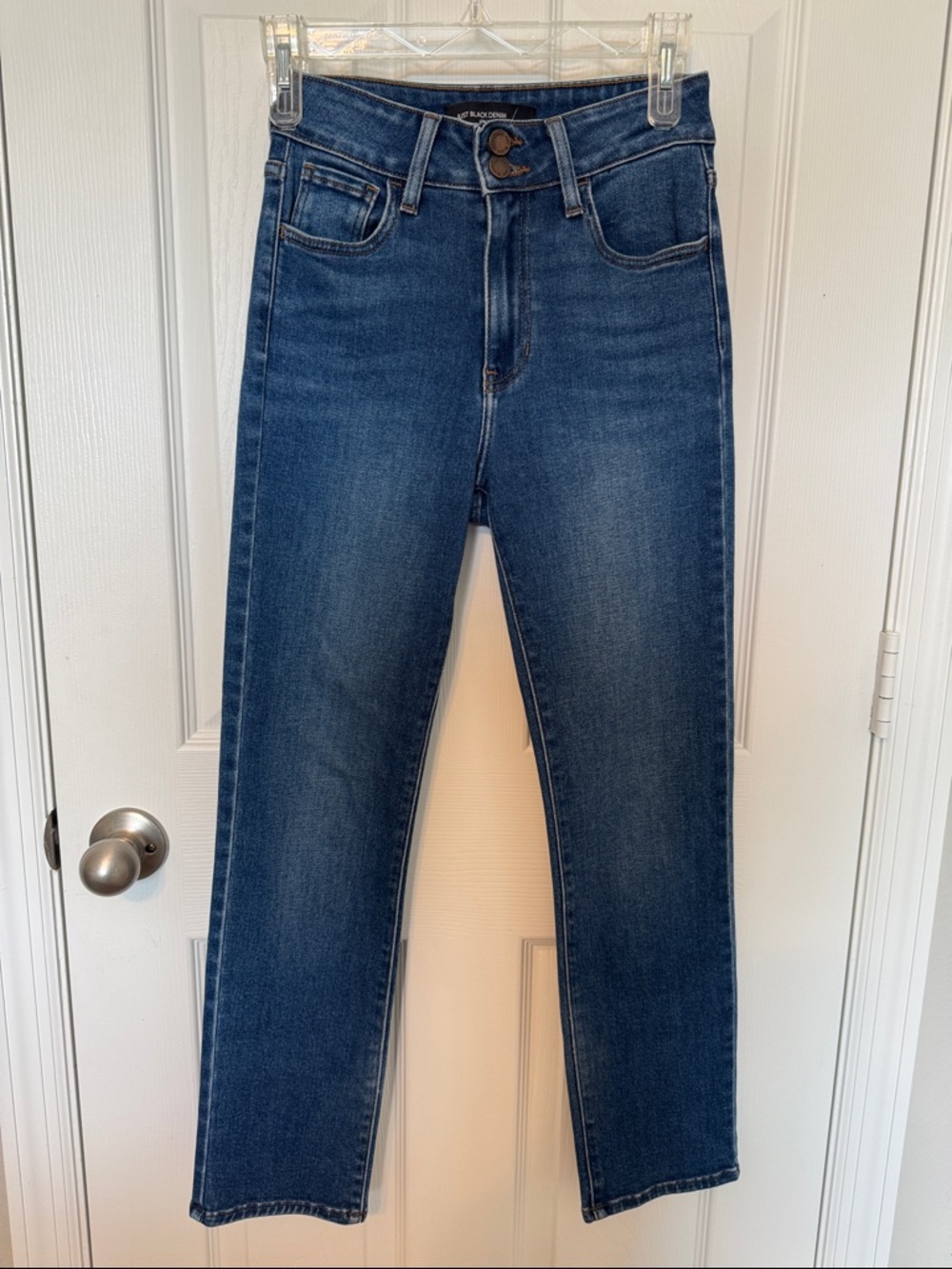 Just Black Denim Double-Button High-Rise Jeans - Blue